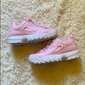 Pink Chunky Fila Tennis Shoes